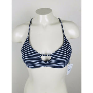 O'Neill Bi Coastal Striped Halter Bikini Black Size M NWT